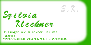 szilvia kleckner business card